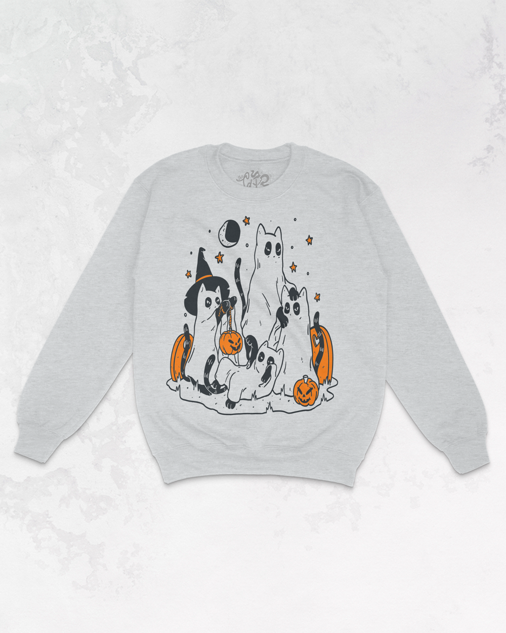 Underground Original Design: Black Cats in Witch Hats Oversized 90's Sweatshirt