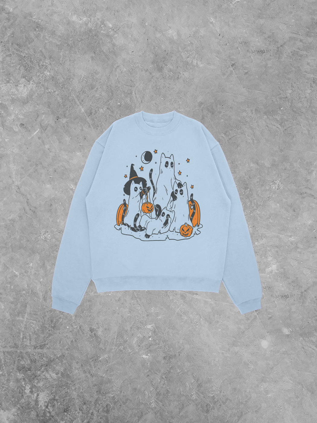 Spooky Black Cats Lightweight Comfort Colors Sweatshirt