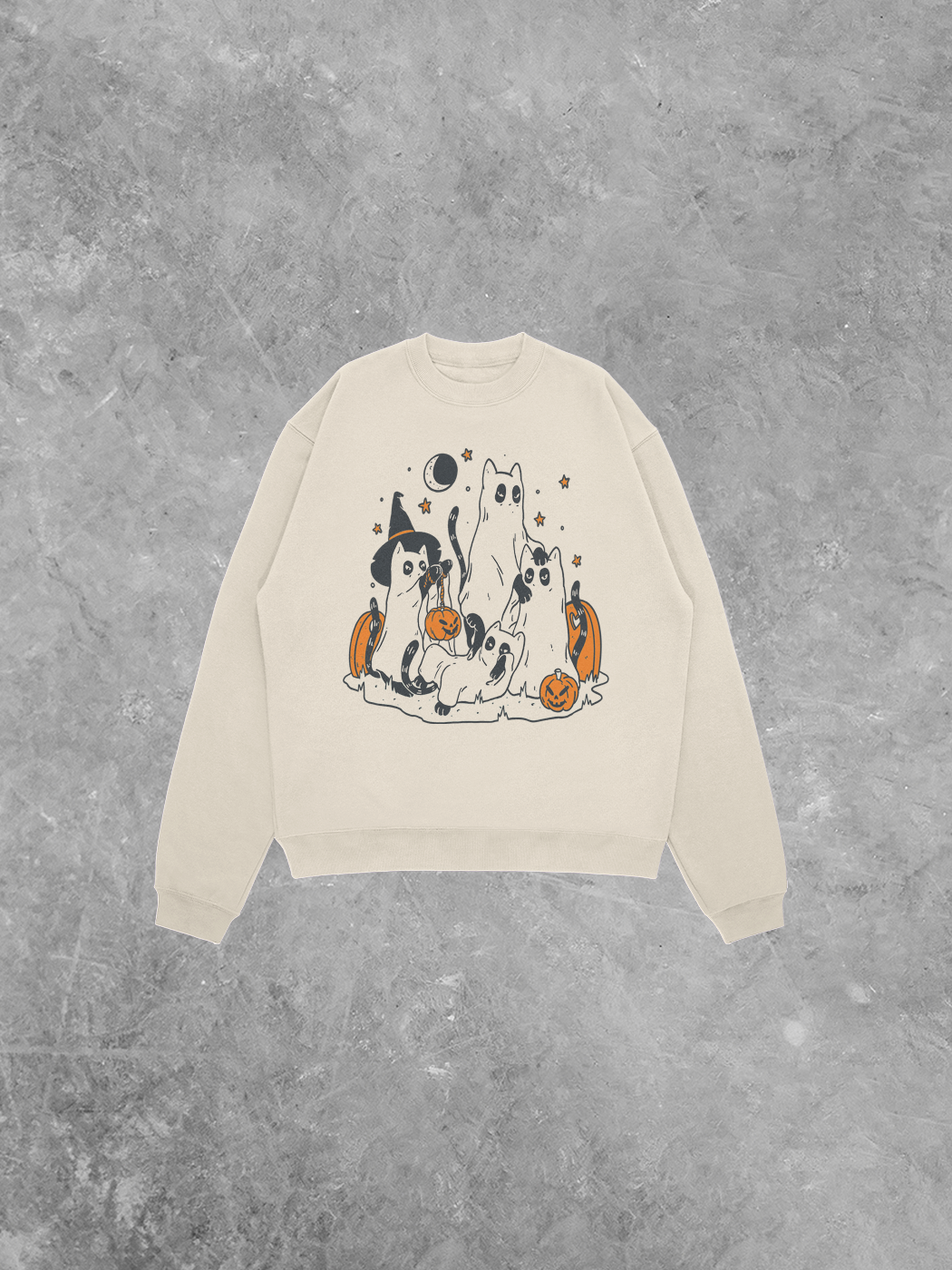 Spooky Black Cats Lightweight Comfort Colors Sweatshirt