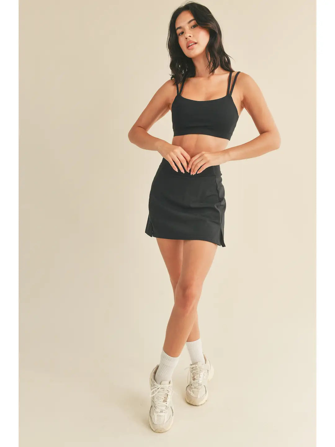 High Waist Tennis Mini Skirt