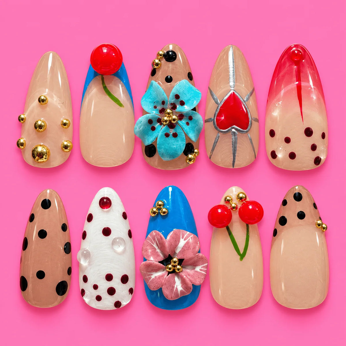 Bright Cherry Press-On Nails