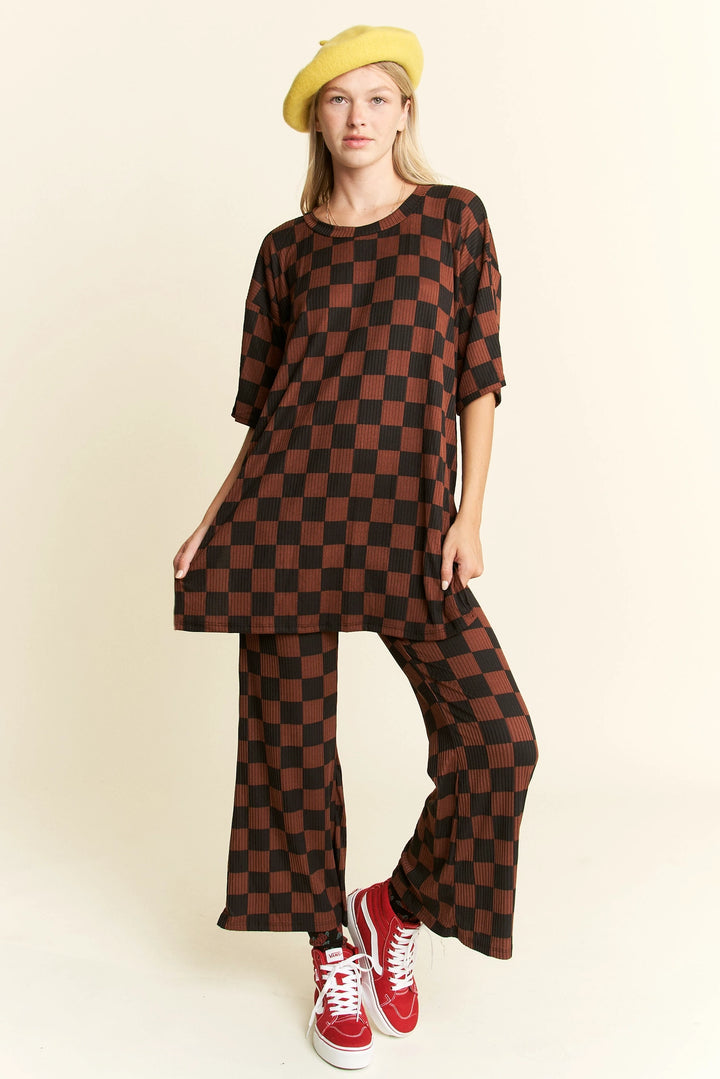 Cozy Check Print Two Piece Set | Regular & Curvy