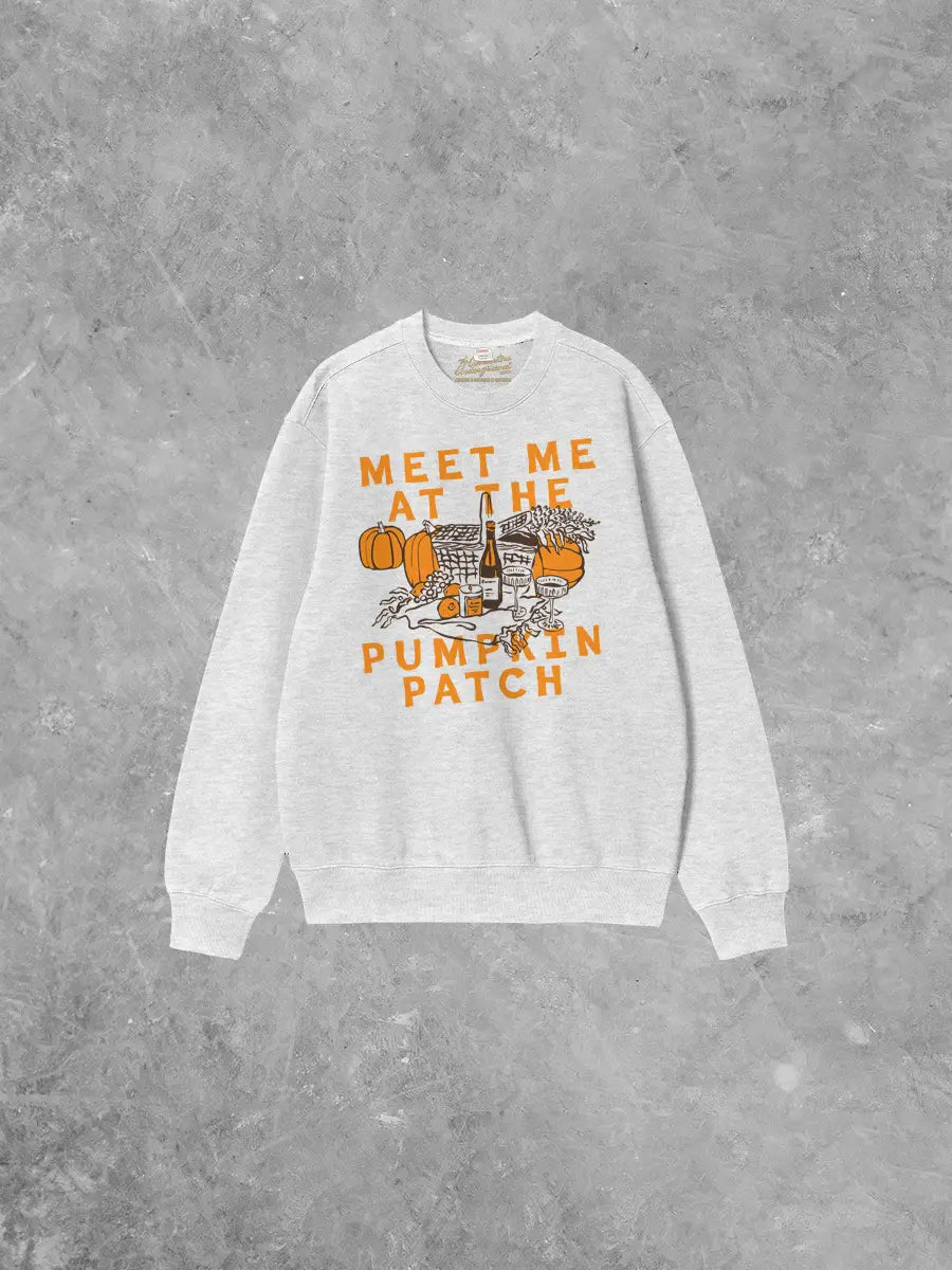Underground Original Design: Meet Me at the Pumpkin Patch Boxy Cotton Sweatshirt