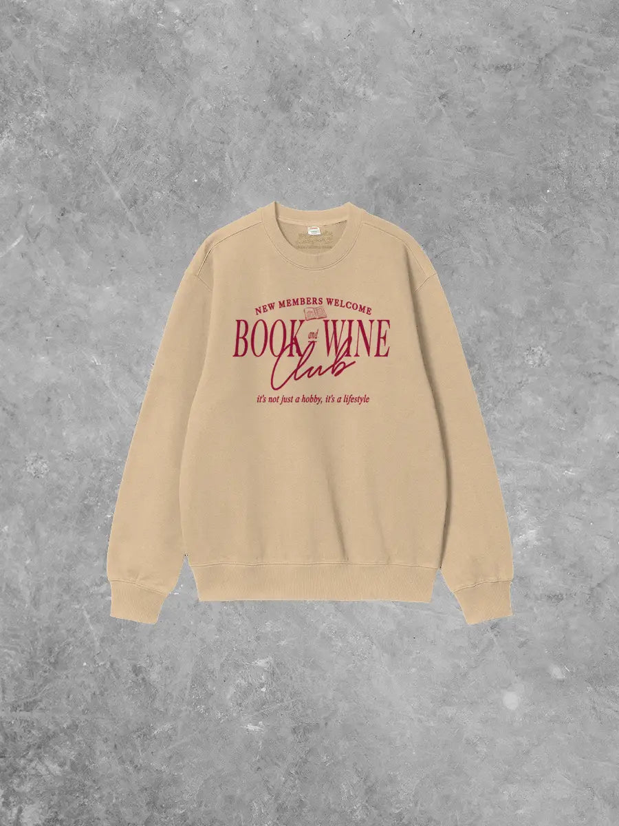 Underground Original Design: Books & Wine Club, Bookish Boxy Cotton Sweatshirt