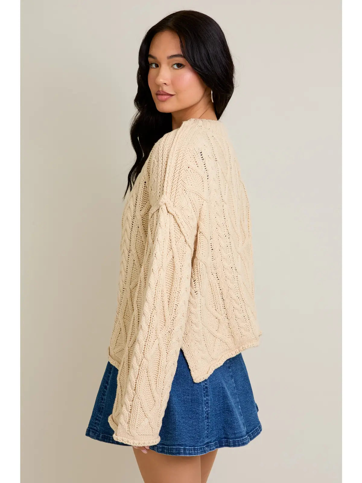 Cream Cable Knit Christmas Sweater