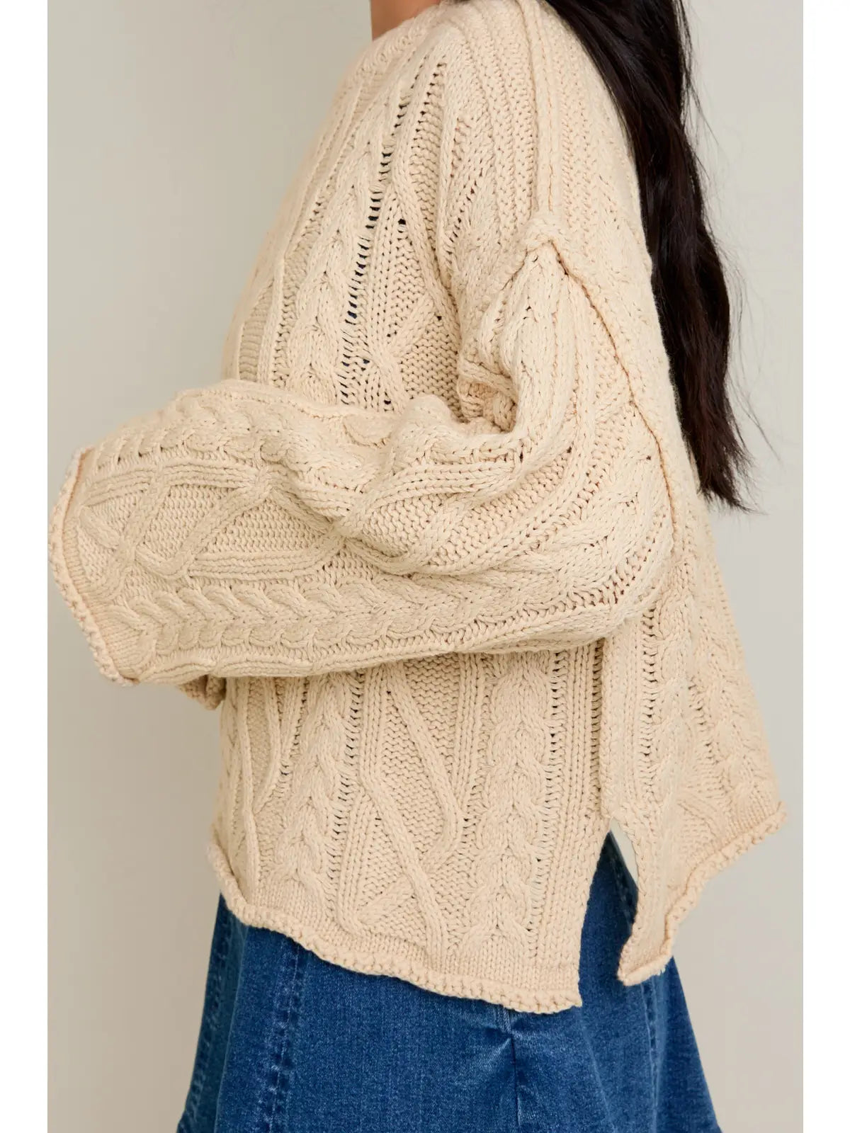 Cream Cable Knit Christmas Sweater