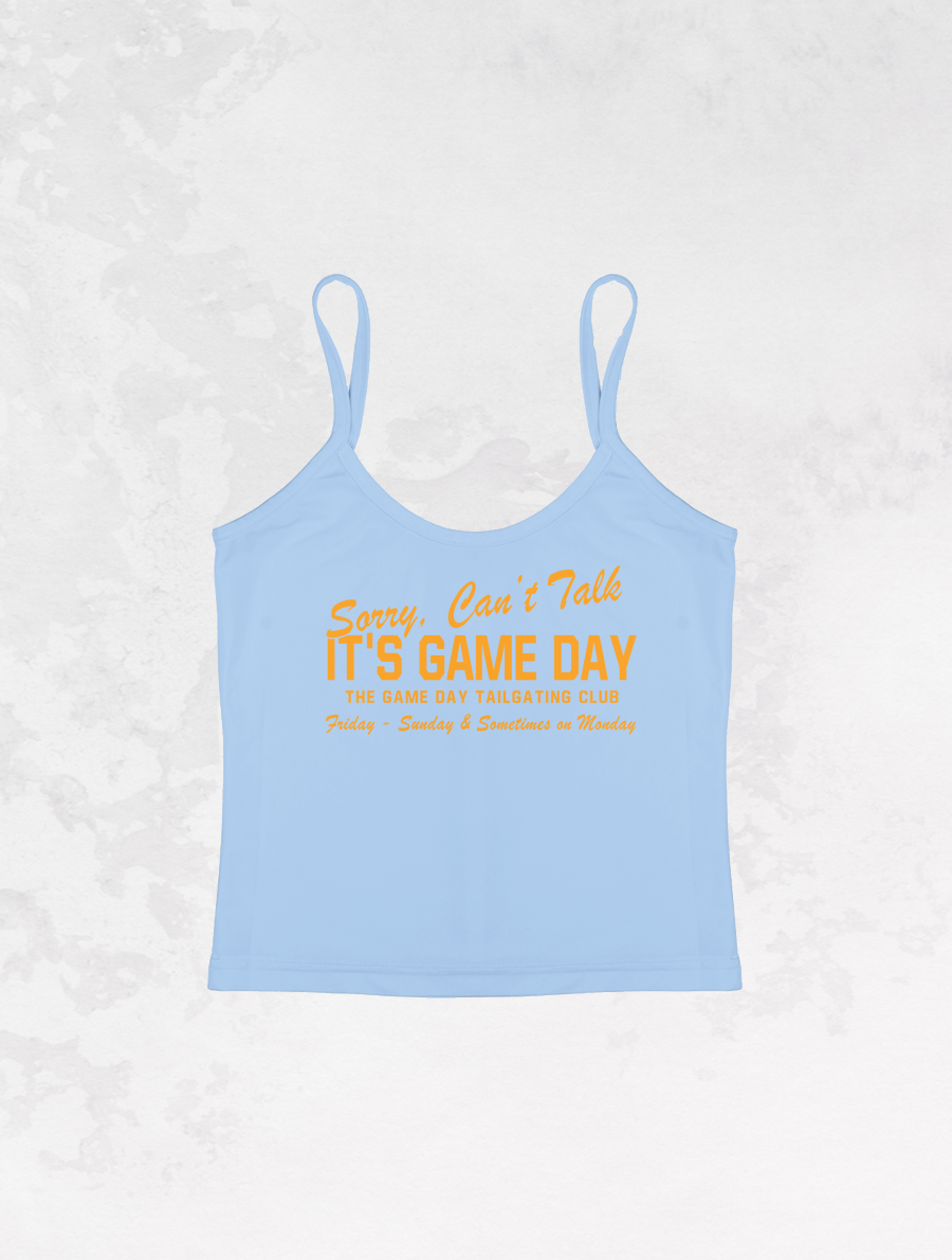 Underground Original Design: Can't Talk It's Game Day(Orange), Micro-Ribbed Spaghetti Tank