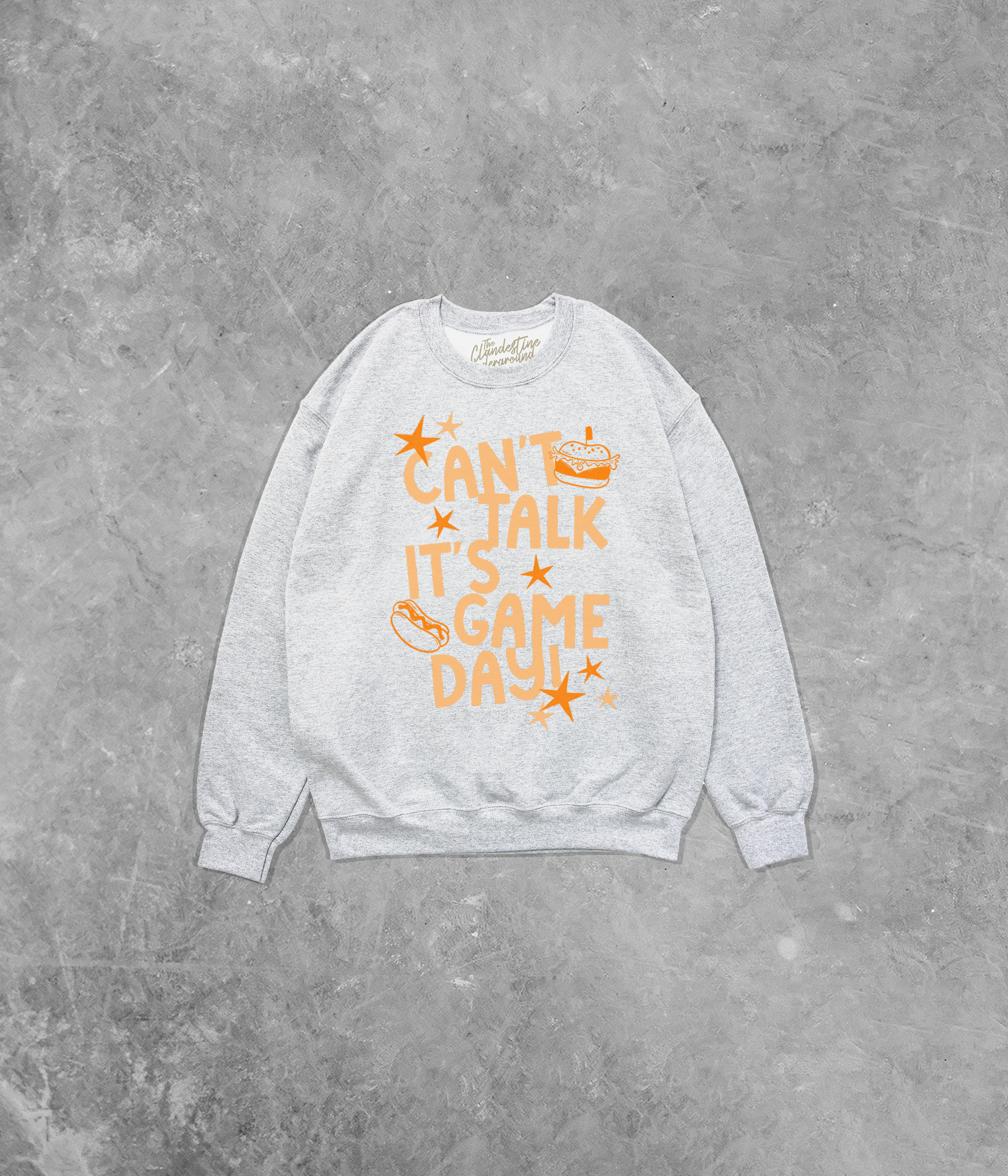 Can't Talk It's Game Day, Orange Cotton Blend Gildan Sweatshirt