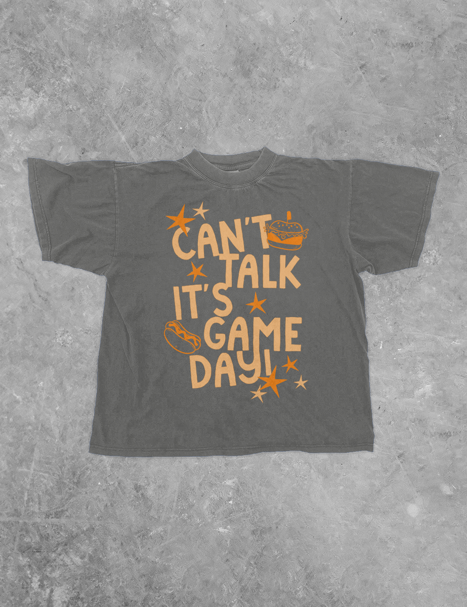 Can't Talk It's Game Day, Orange Bella Canvas Cotton T-Shirt