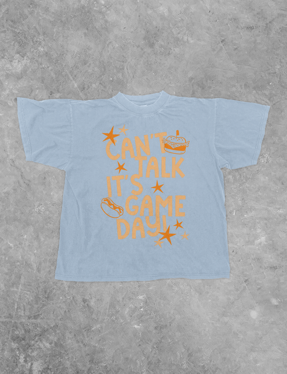 Can't Talk It's Game Day, Orange Bella Canvas Cotton T-Shirt