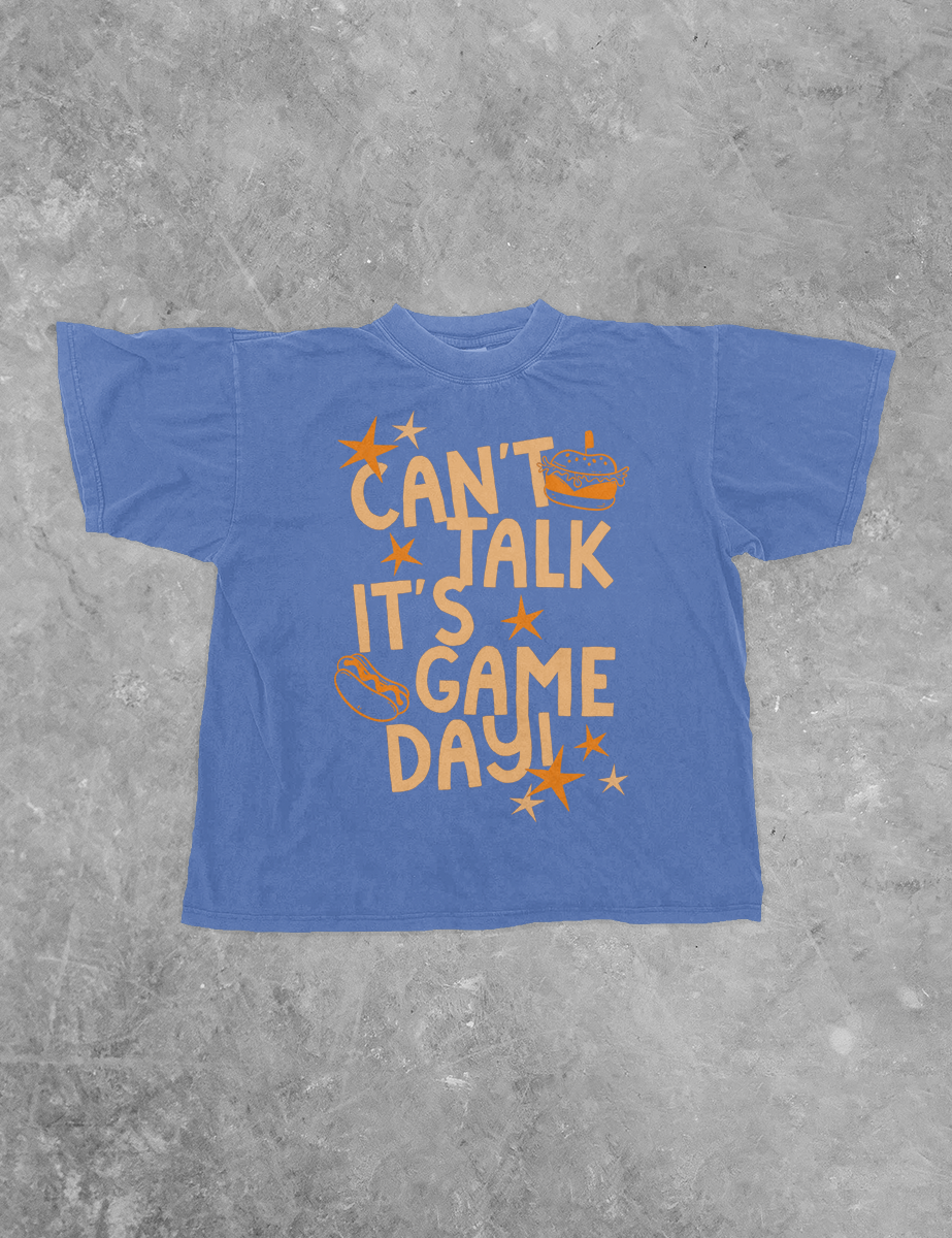 Can't Talk It's Game Day, Orange Bella Canvas Cotton T-Shirt