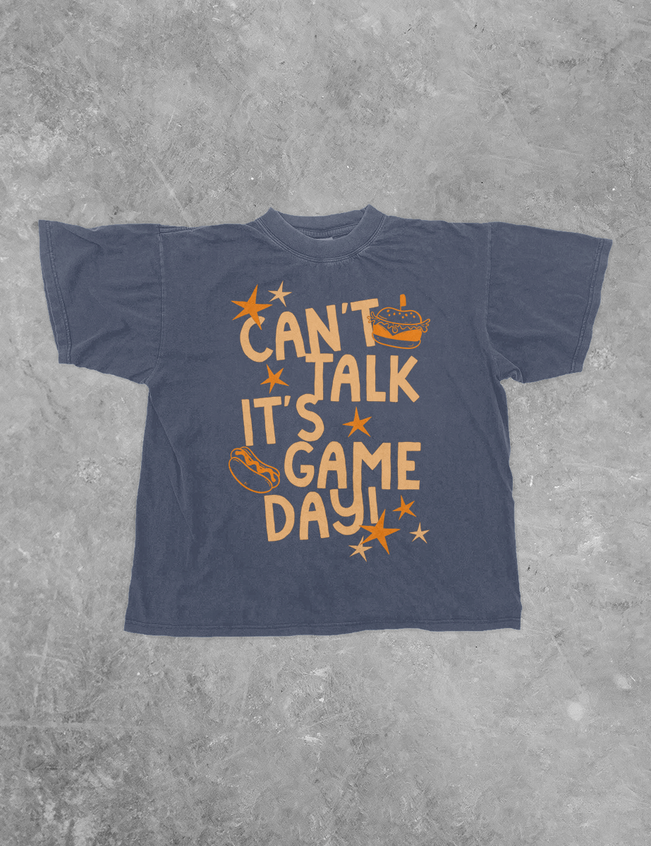 Can't Talk It's Game Day, Orange Bella Canvas Cotton T-Shirt