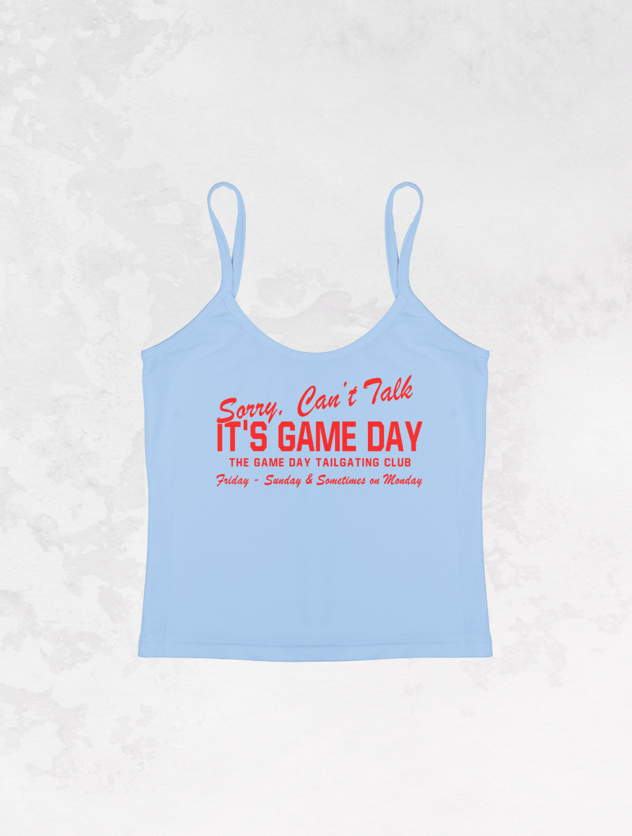 Underground Original Design: Can't Talk It's Game Day(Red), Micro-Ribbed Spaghetti Tank