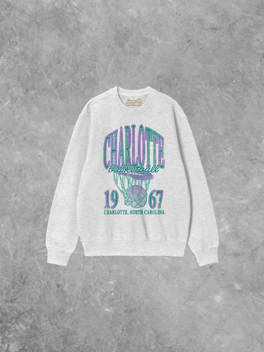 Underground Original Design: Charlotte Basketball Boxy Cotton Sweatshirt