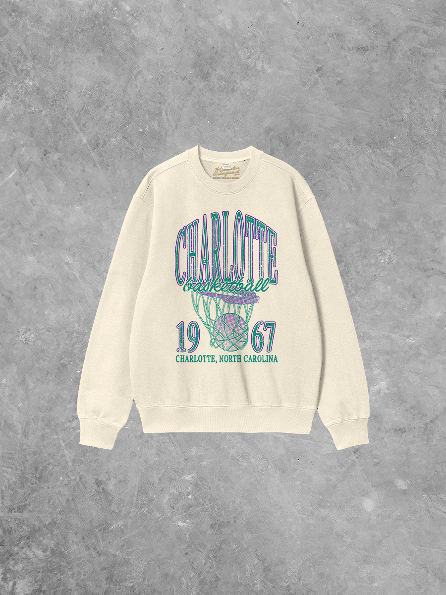 Underground Original Design: Charlotte Basketball Boxy Cotton Sweatshirt