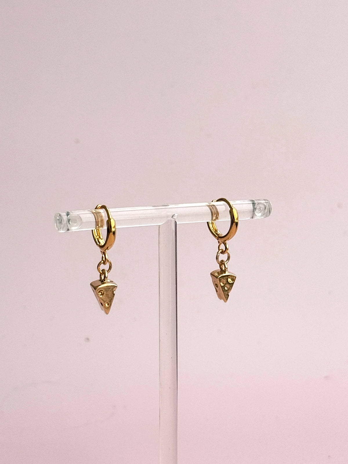 Gold Plated Cheese Wedge Huggie Hoops