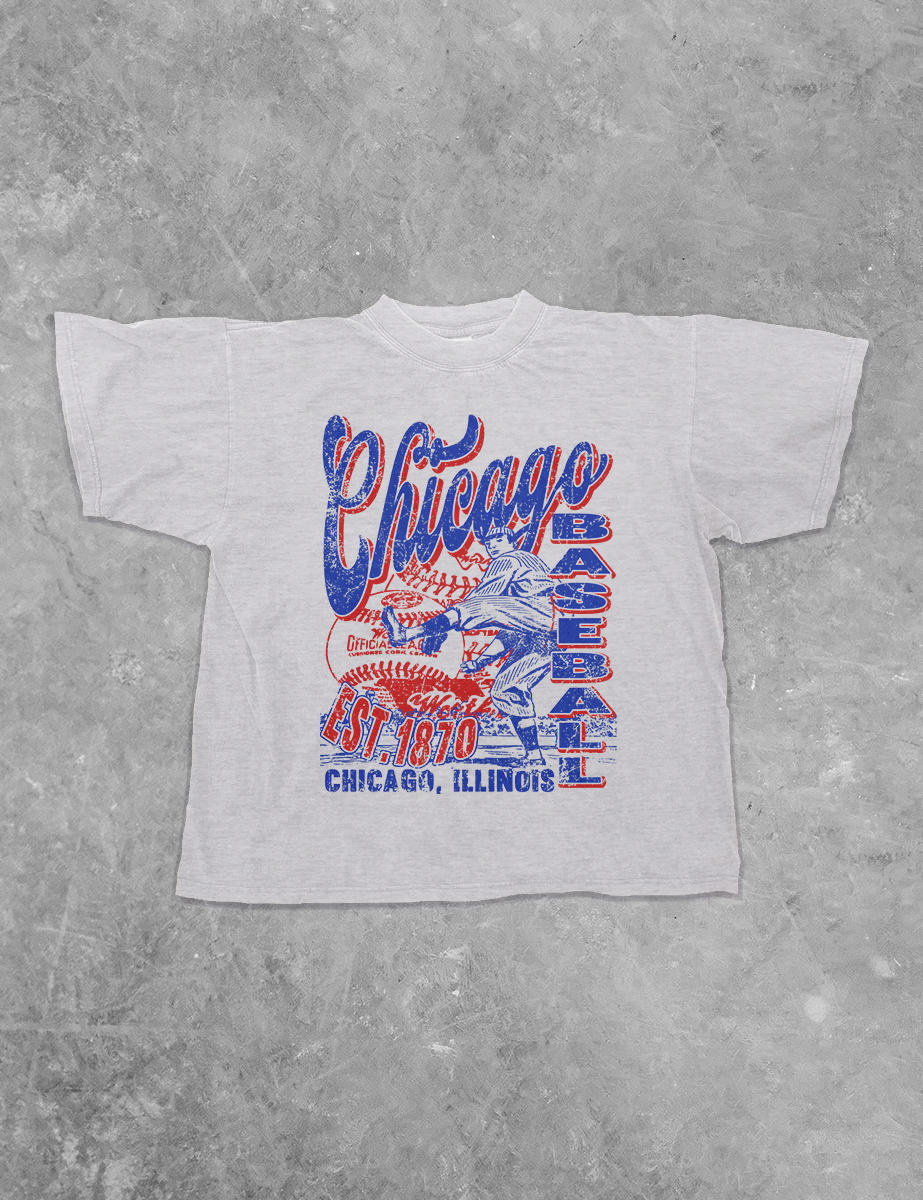 Underground Original Design: Chicago Baseball, Game Day Boxy Cotton T-Shirt