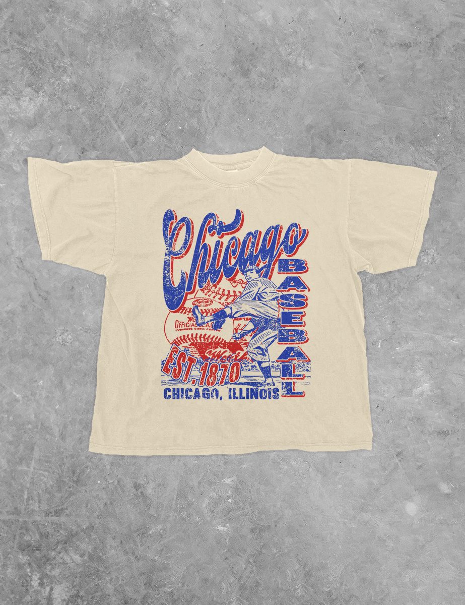 Underground Original Design: Chicago Baseball, Game Day Boxy Cotton T-Shirt