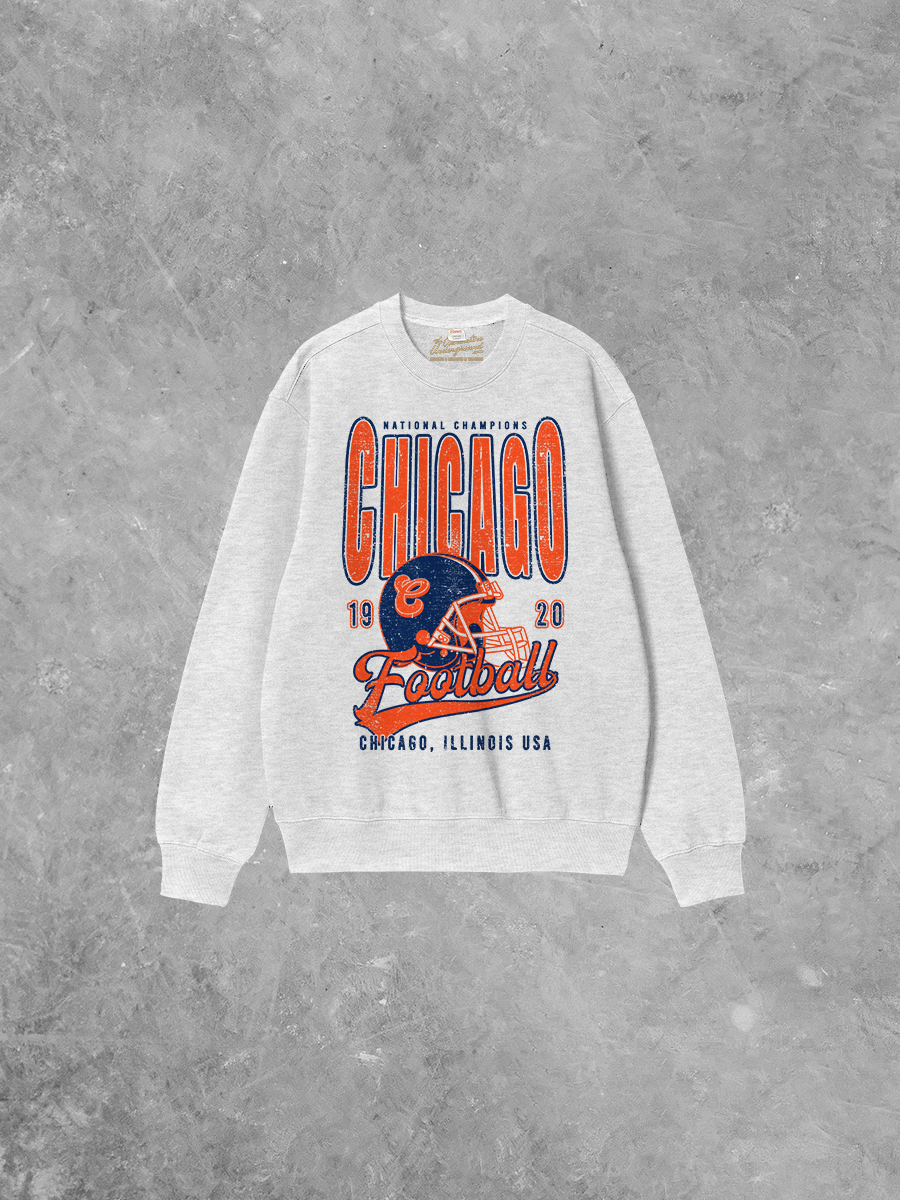 Underground Original Design: Chicago Football Champs Boxy Cotton 90's Sweatshirt
