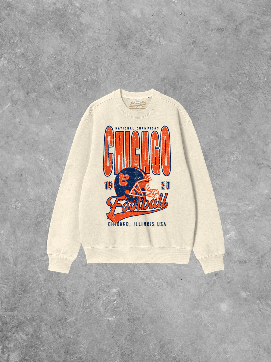Underground Original Design: Chicago Football Champs Boxy Cotton 90's Sweatshirt