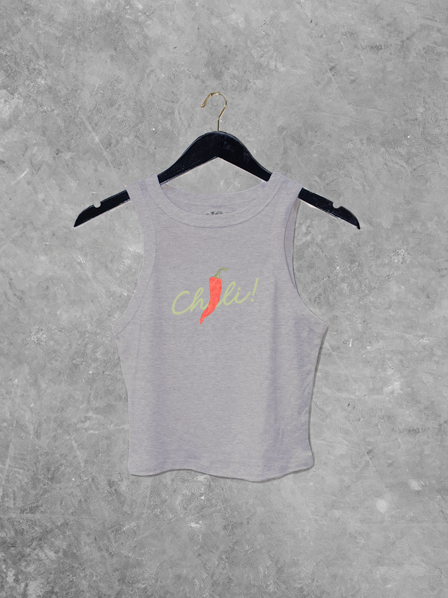 Chili Illustration, Summer Micro-Ribbed Tank