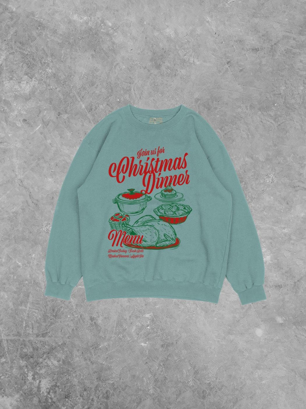 Christmas Dinner, Holiday Recycled American Apparel Sweatshirt