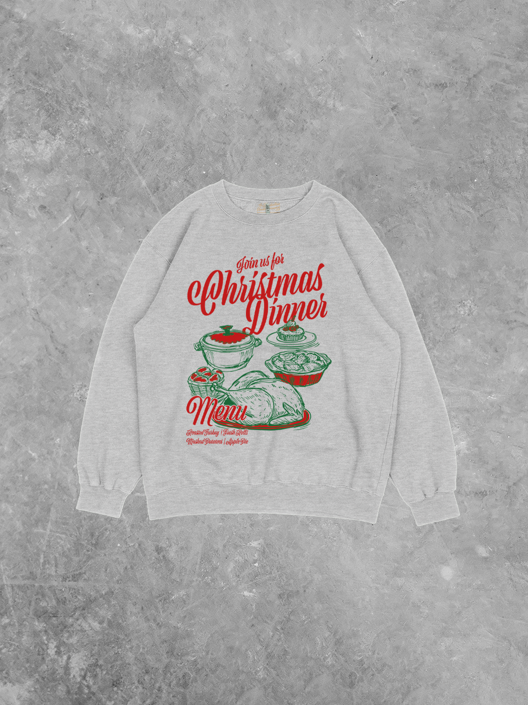 Christmas Dinner, Holiday Recycled American Apparel Sweatshirt