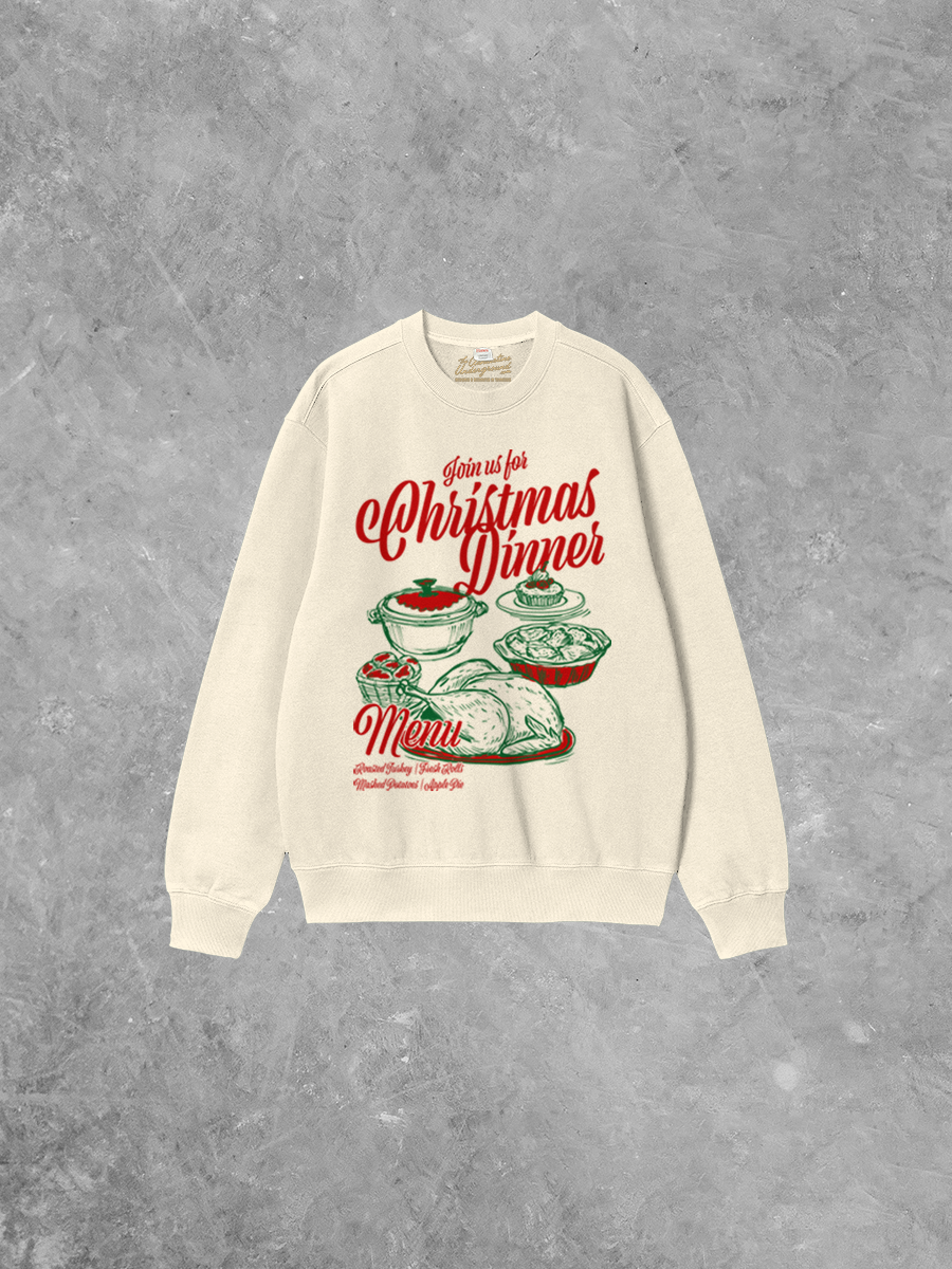 Underground Original Design: Christmas Dinner Oversized 90's Sweatshirt