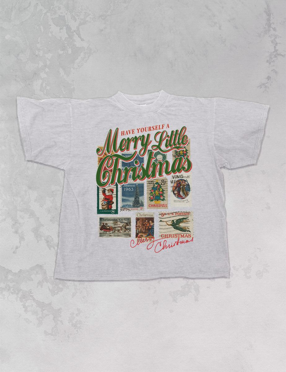 Underground Original Design: Have a Merry Christmas, Stamps Boxy Cotton T-Shirt