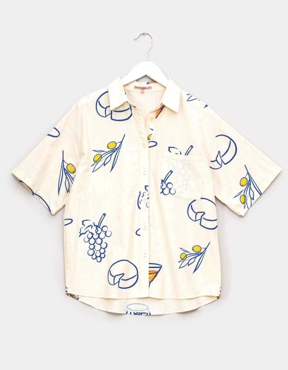 Cocktail Hour Oversized Cotton Blouse