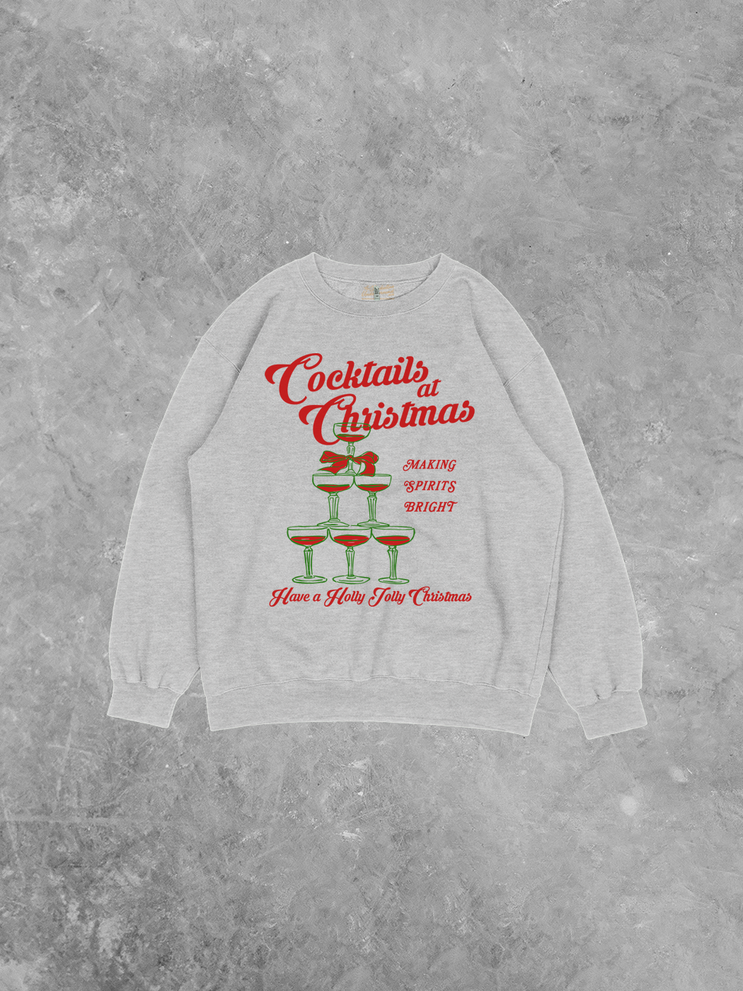 Cocktails at Christmas, Holiday Recycled Relaxed AA Sweatshirt