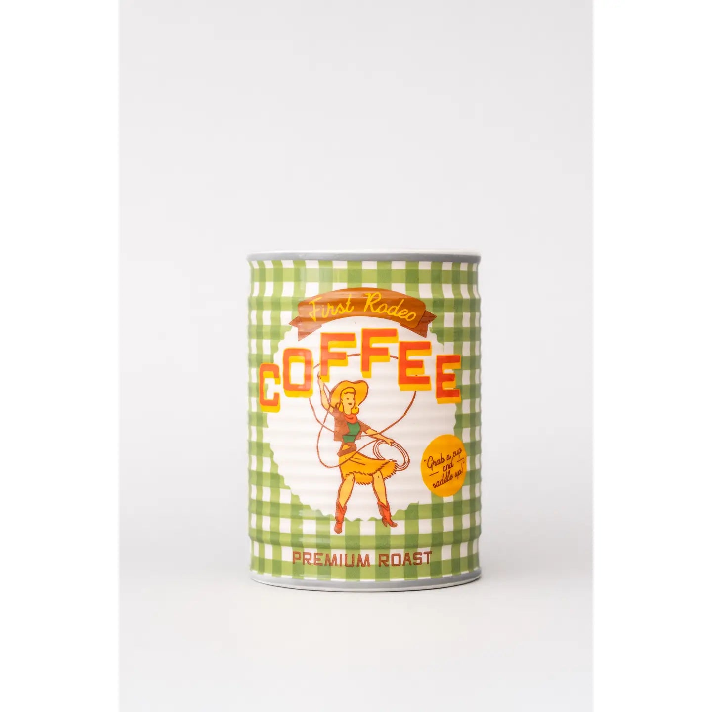 Western Coffee Can Ceramic Planter
