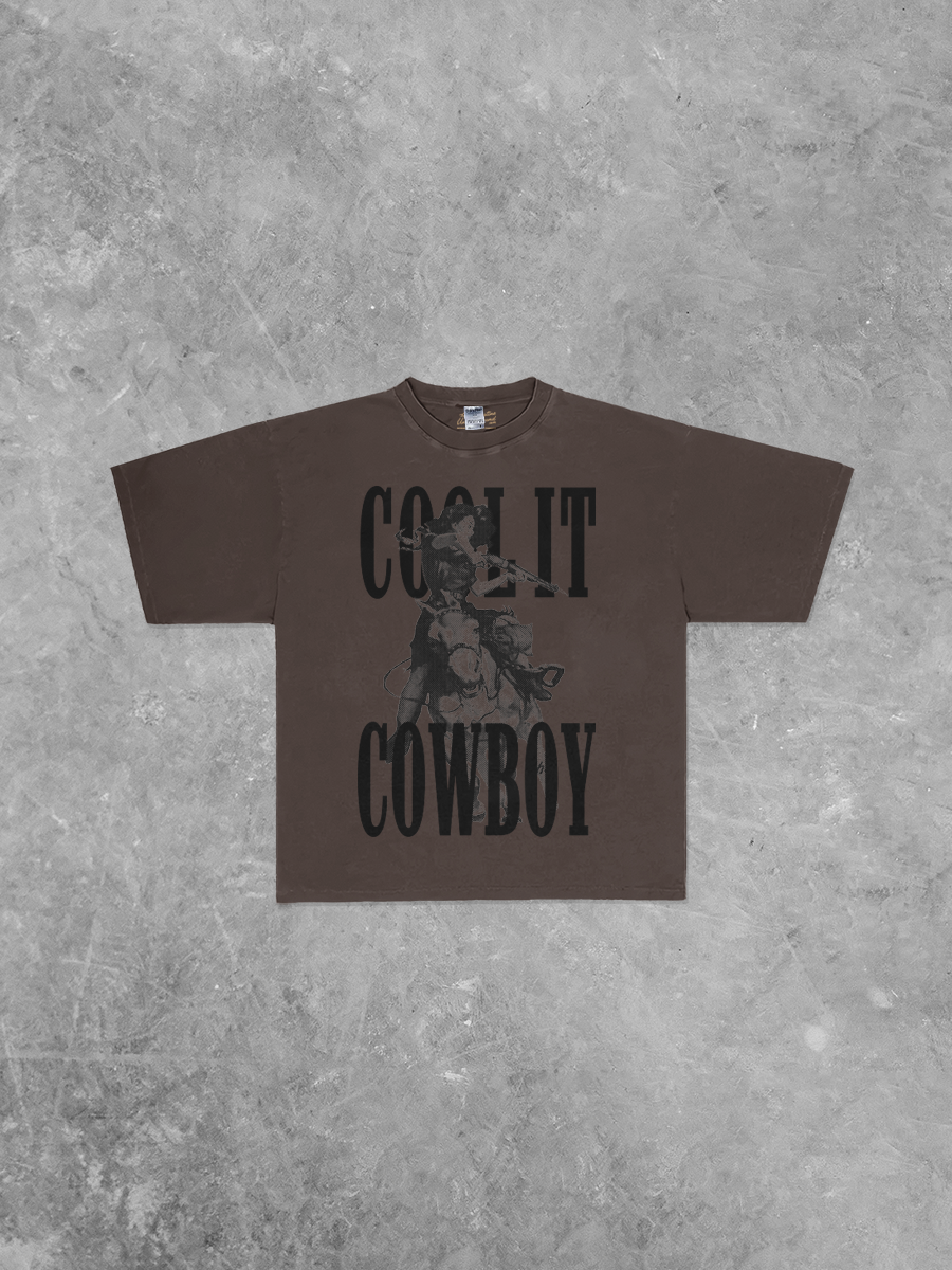 Underground Original Design: Cool It Cowboy, Western Boxy Oversized T-Shirt