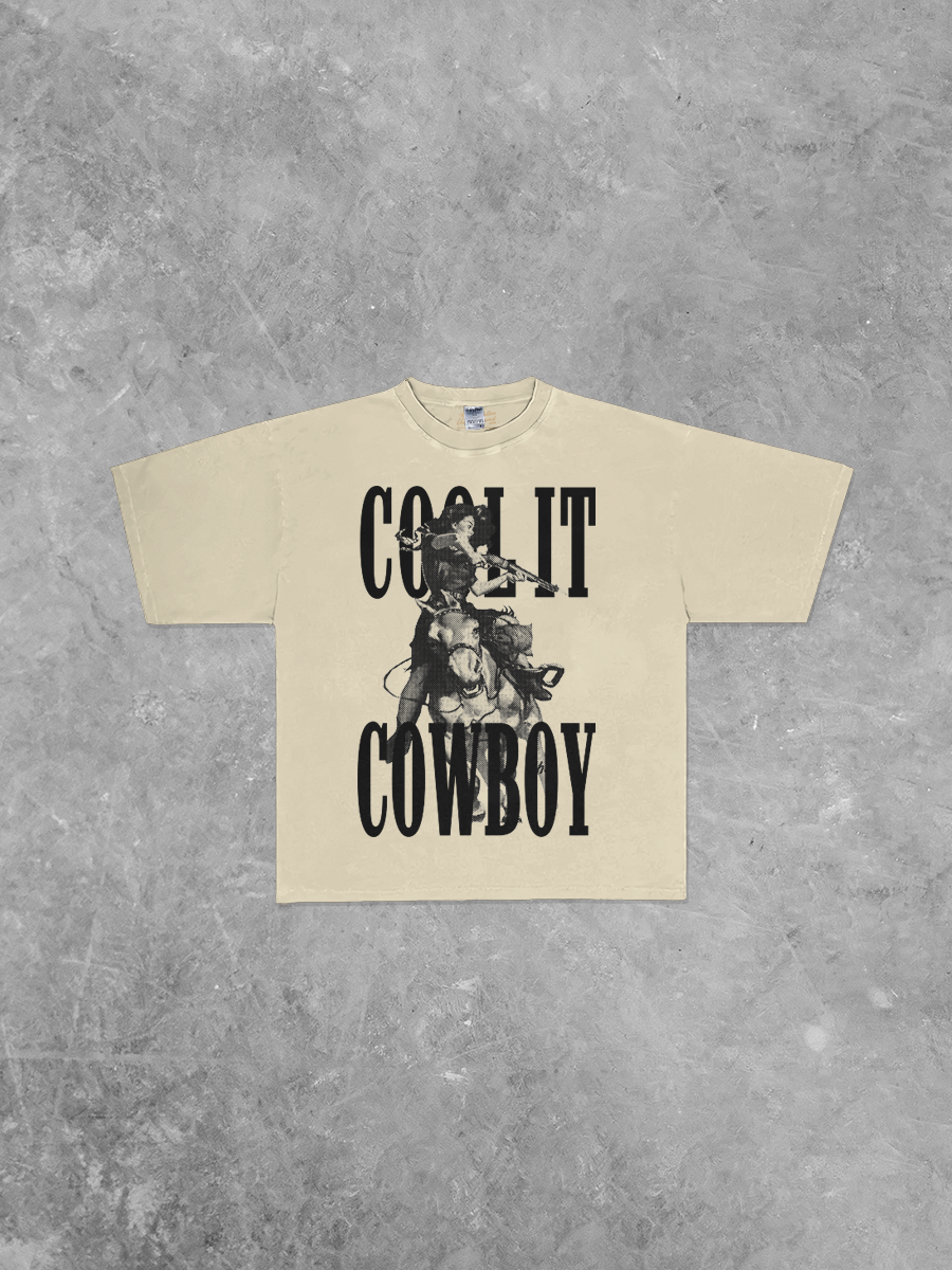 Underground Original Design: Cool It Cowboy, Western Boxy Oversized T-Shirt
