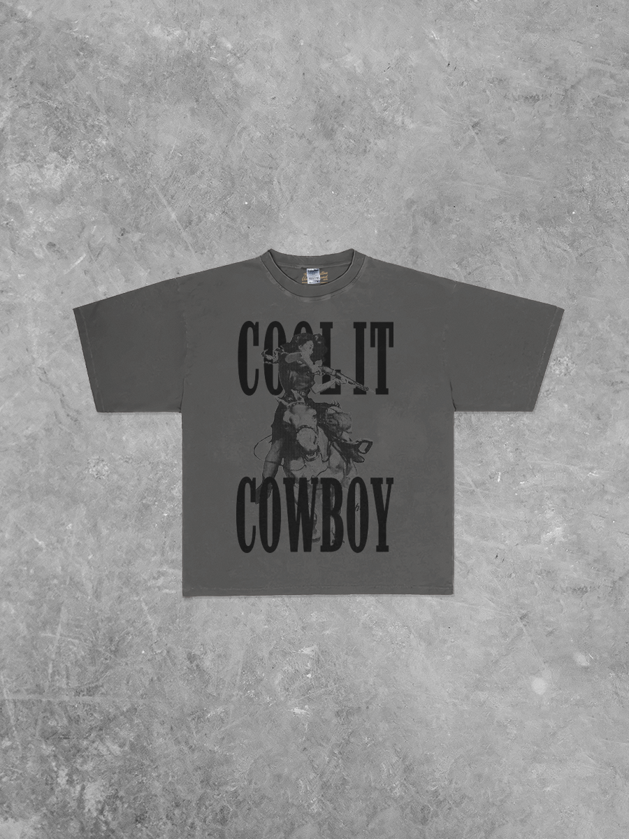 Underground Original Design: Cool It Cowboy, Western Boxy Oversized T-Shirt