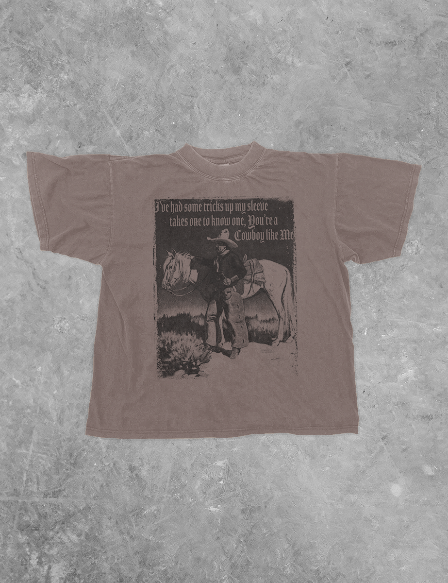 Underground Original Design: Cowboy Like Me, Western Boxy Cotton TShirt
