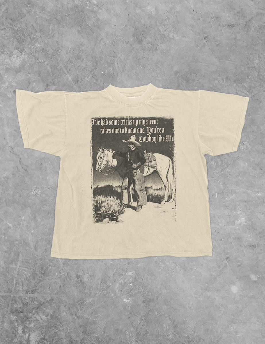 Underground Original Design: Cowboy Like Me, Western Boxy Cotton TShirt