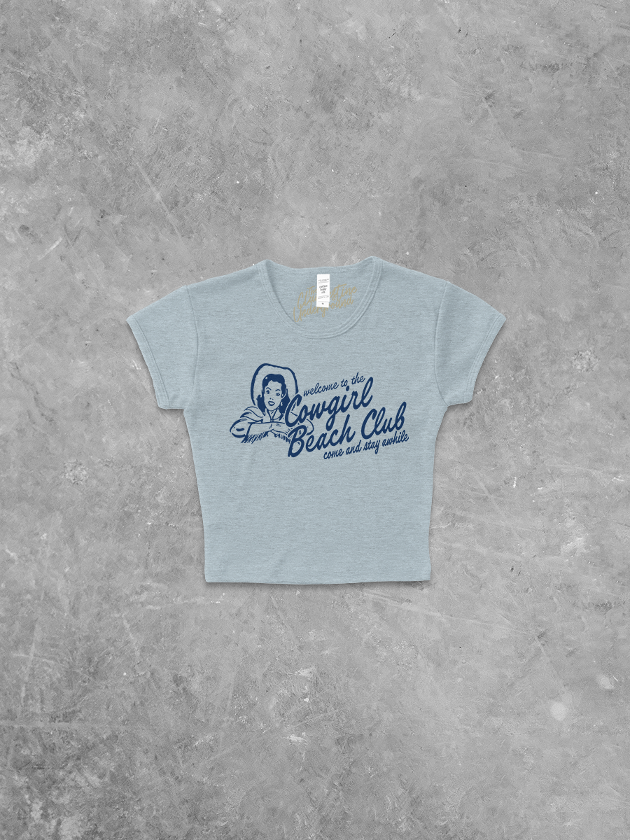 Underground Original Design: Welcome to Cowgirl Beach Club Micro-Ribbed Baby Tee