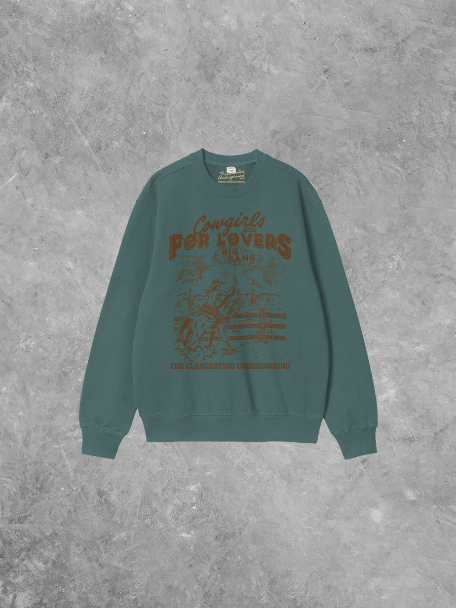 Underground Original Design: Cowgirls are for Lovers Boxy Cotton Sweatshirt