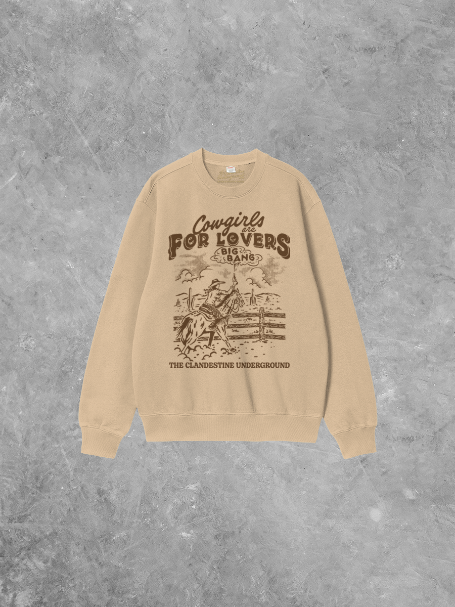 Underground Original Design: Cowgirls are for Lovers Boxy Cotton Sweatshirt