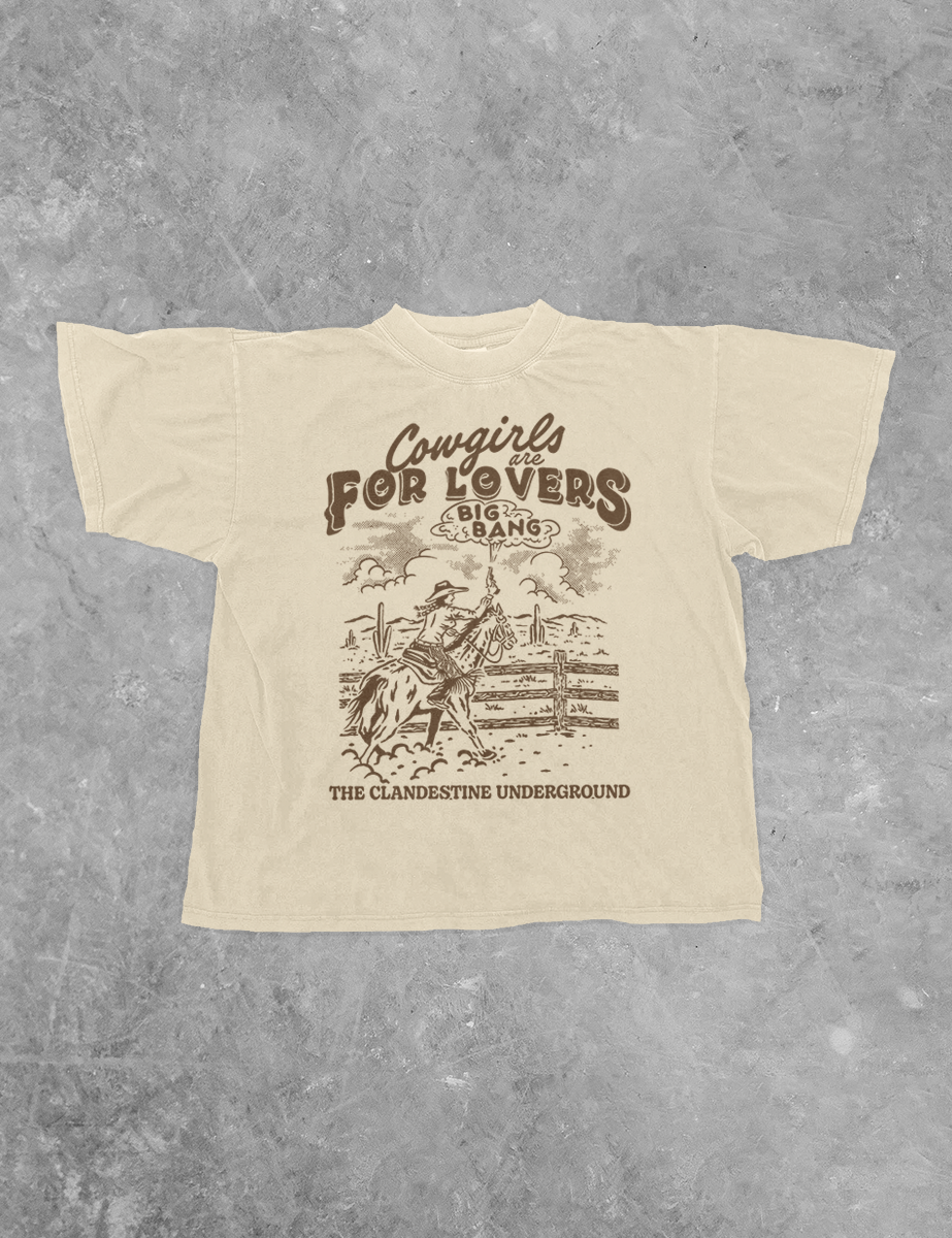 Underground Original Design: Cowgirls are for Lovers Boxy Cotton TShirt