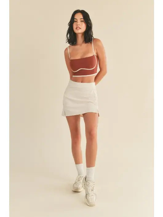 High Waist Tennis Mini Skirt