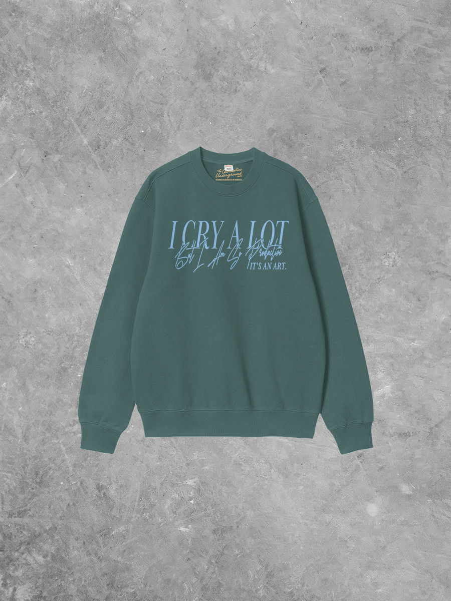 Underground Original Design: I Cry A Lot But I'm Productive Boxy Cotton Sweatshirt