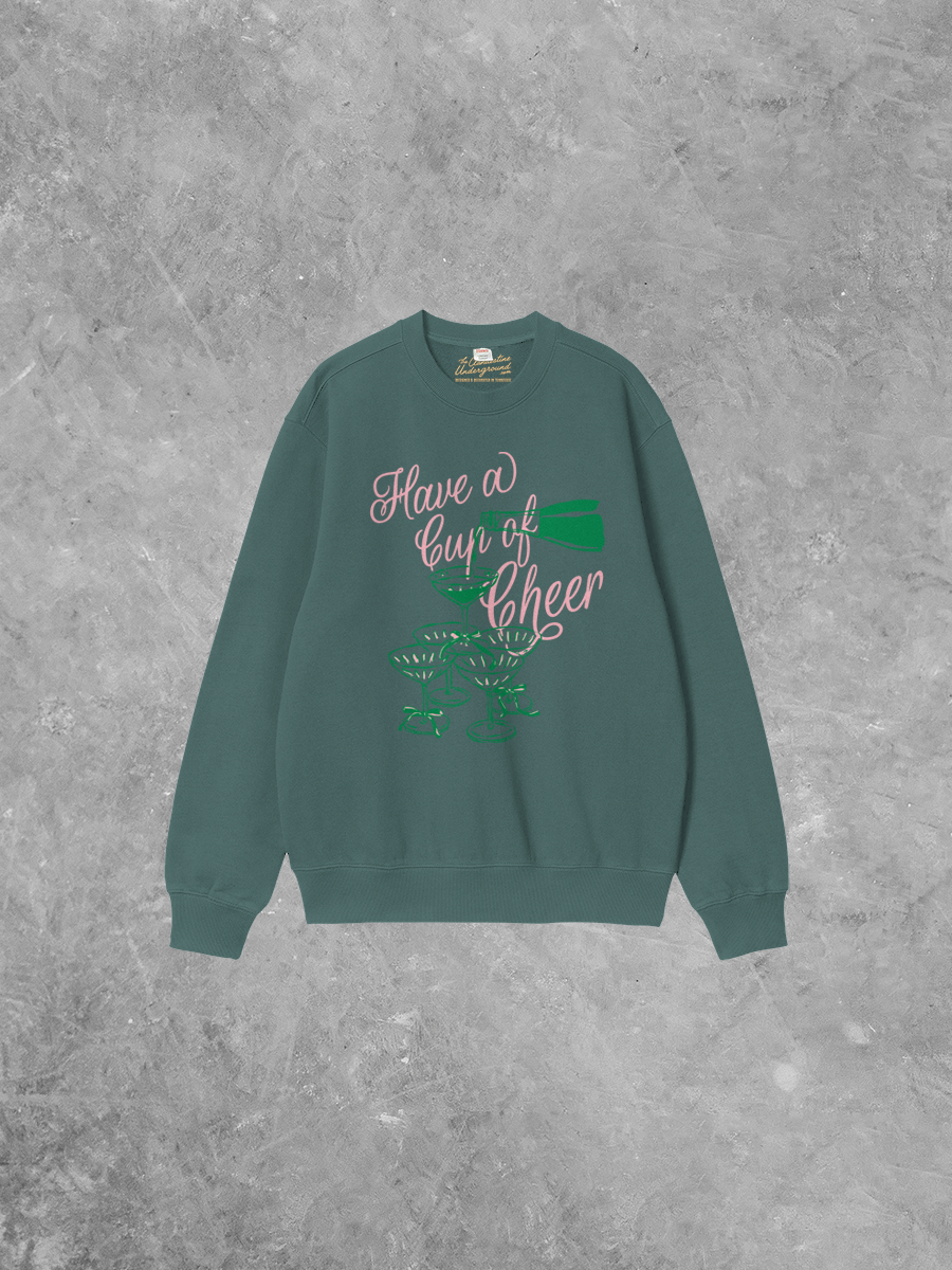 Underground Original Design: Have a Cup of Cheer Boxy Cotton Sweatshirt
