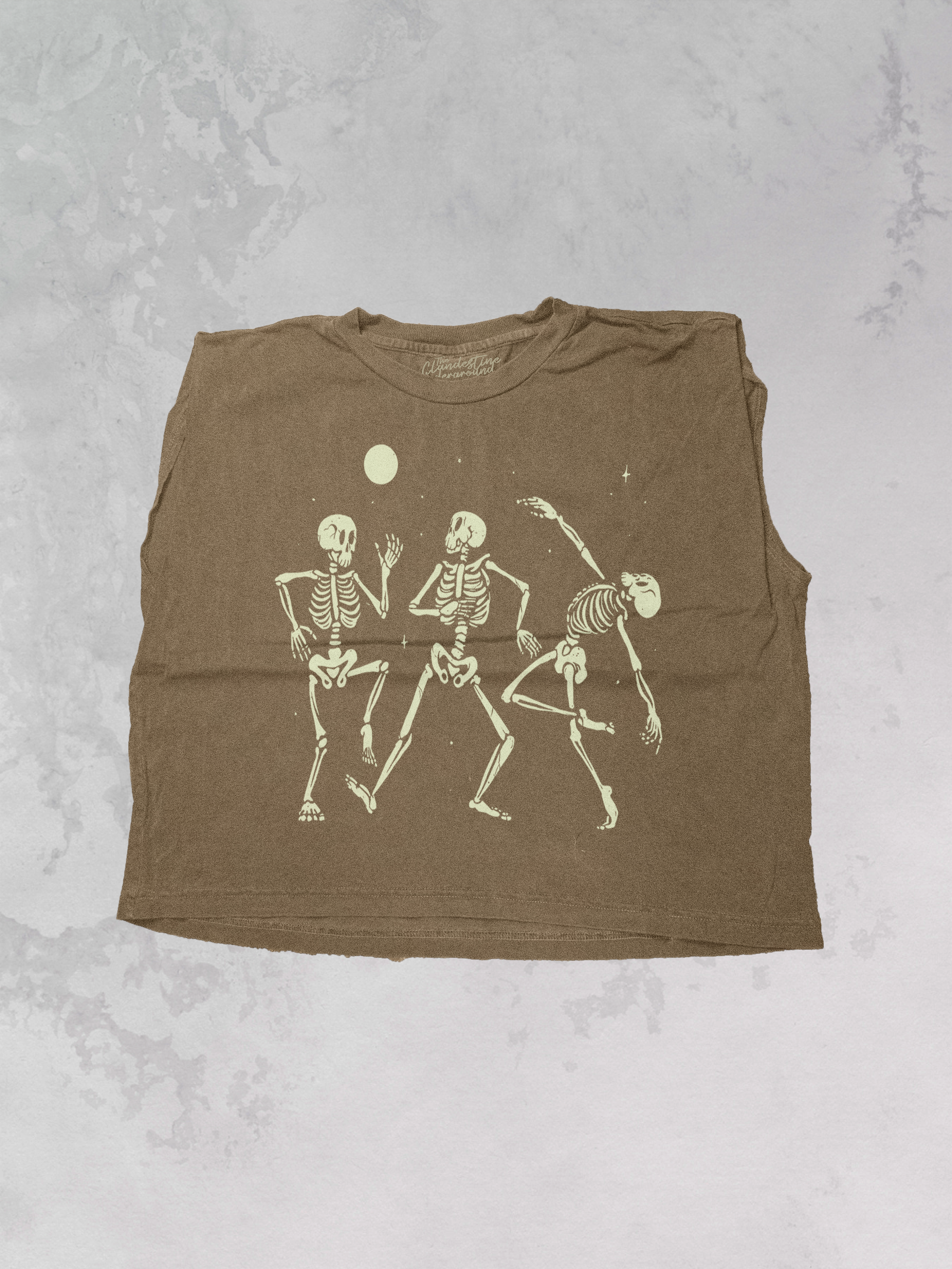 Underground Original Design: Dancing Skeletons, Western Cropped Muscle Tank