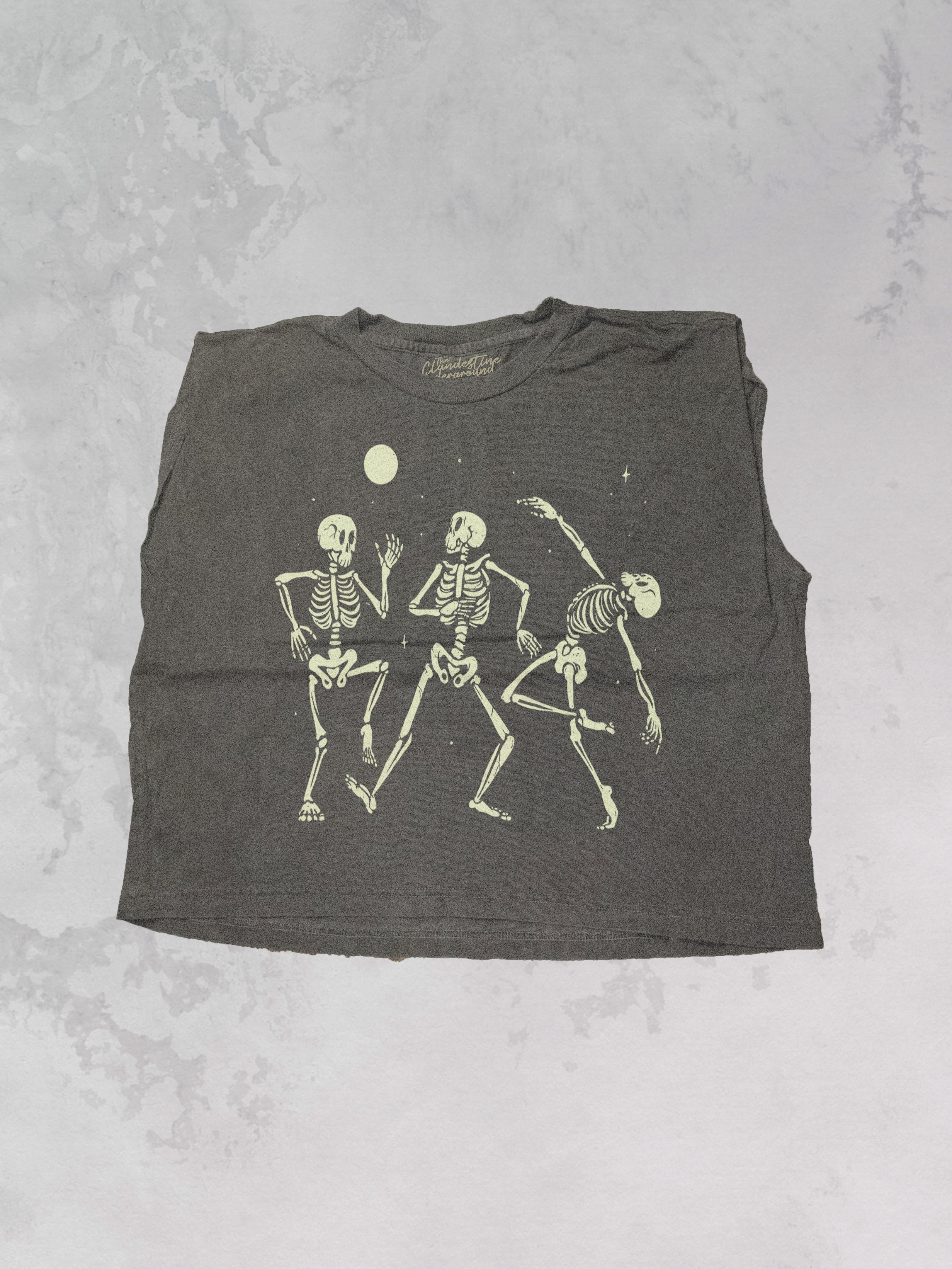 Underground Original Design: Dancing Skeletons, Western Cropped Muscle Tank