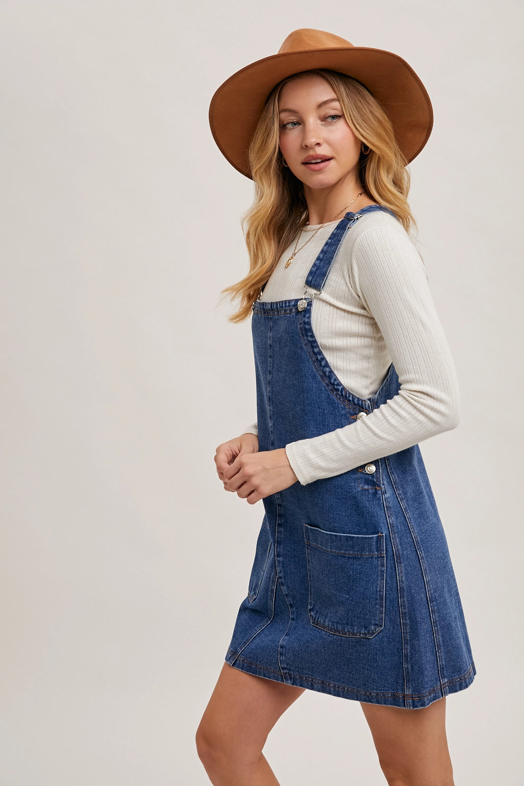 overalls mini dress Popoship Womens Casual Sleeveless Denim Overalls Dresses Button Down Summer Jean Mini Dress Trendy Romper With Pockets, Women's, Size: Large, Blue
