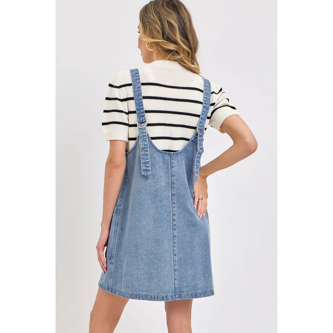 Casual Denim Overall Dress