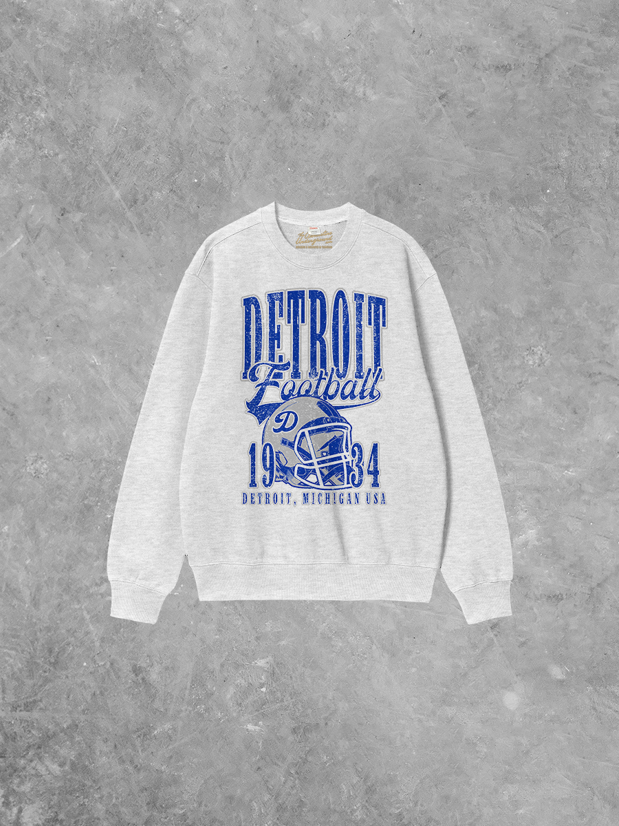 Underground Original Design: Detroit Football, 90's Boxy Cotton Sweatshirt