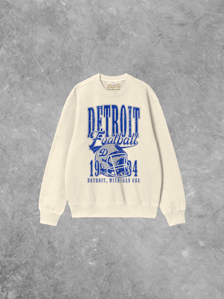 Underground Original Design: Detroit Football, 90's Boxy Cotton Sweatshirt